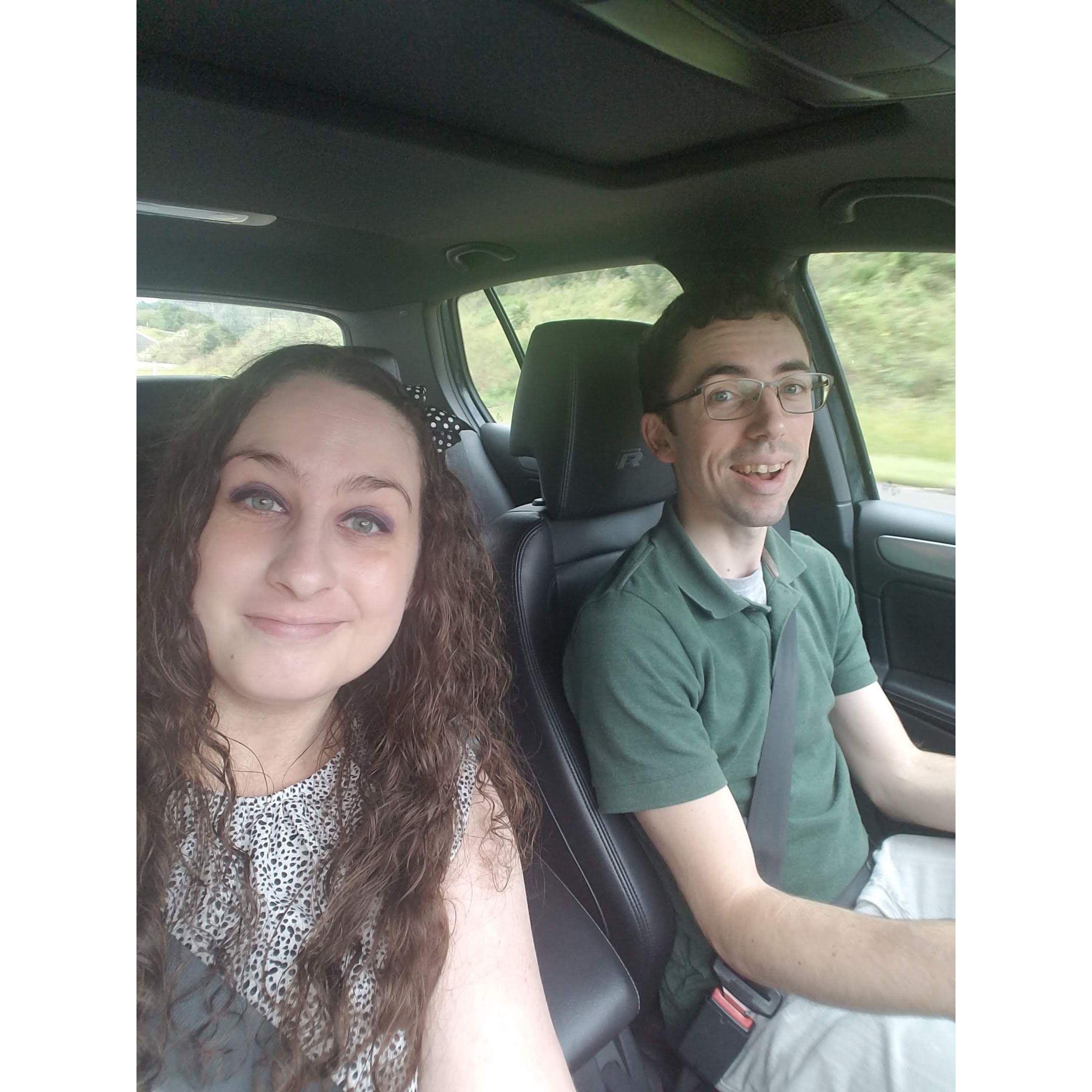September 2018 - Olivia's 30th Birthday!  Driving in the Golf R together headed to Peddler's Village
