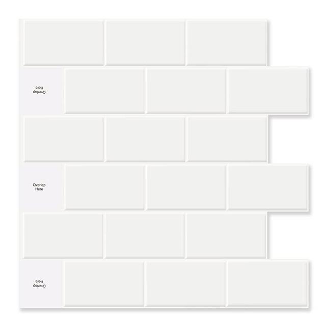 STICKGOO 10-Sheet Peel and Stick Subway Tile Backsplash, 13"x 12" Kitchen Backsplash Peel and Stick Tiles 3D Wall Panels
