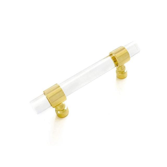 Crystal Cabinet Knob Pulls 4 Pack 2 1/2" Centers Acrylic Drawer Pulls Clear Dresser Knob Handle Furniture Hardware 64mm