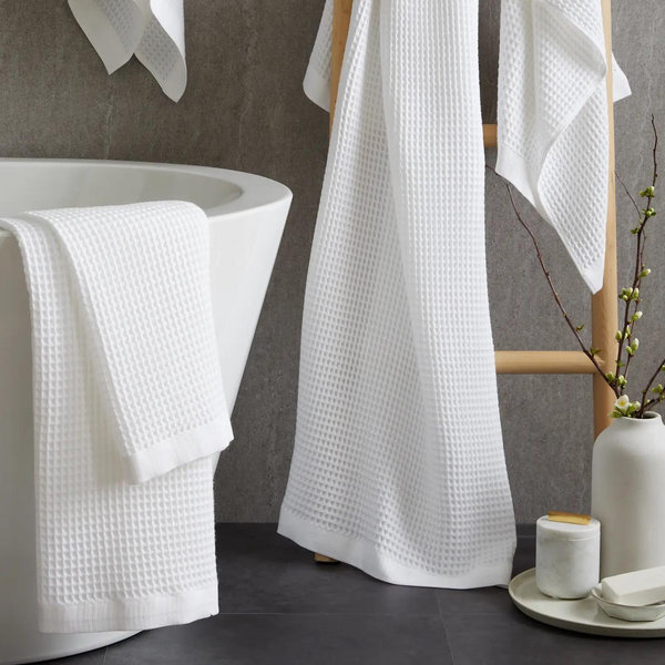 Organic Turkish Waffle Bath Towel Bundle - White