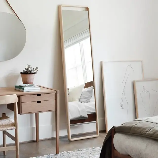 Hinoki Wood Floor Mirror