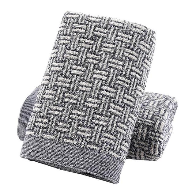 Pidada Hand Towels Set of 2 100% Cotton Checkered Pattern Highly Absorbent Soft Towel for Bathroom 13 x 29 Inch (Gray)