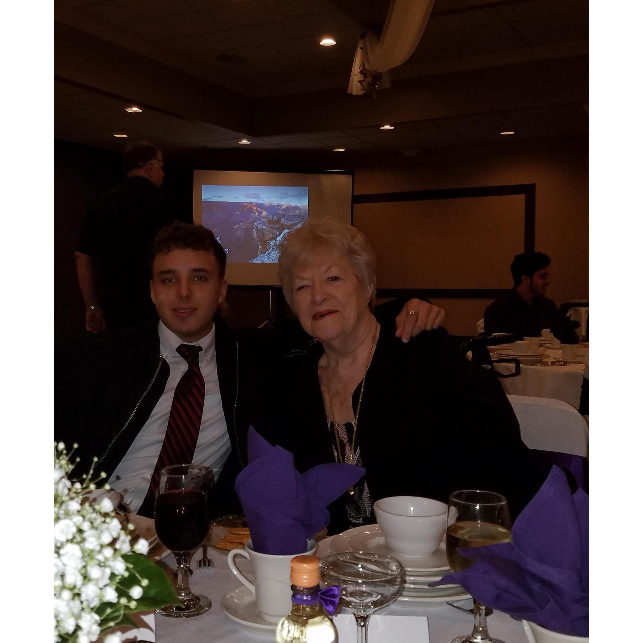 My son and Mom at my sisters wedding 2017