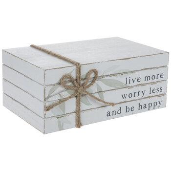 Live More Worry Less Stack Wood Decor