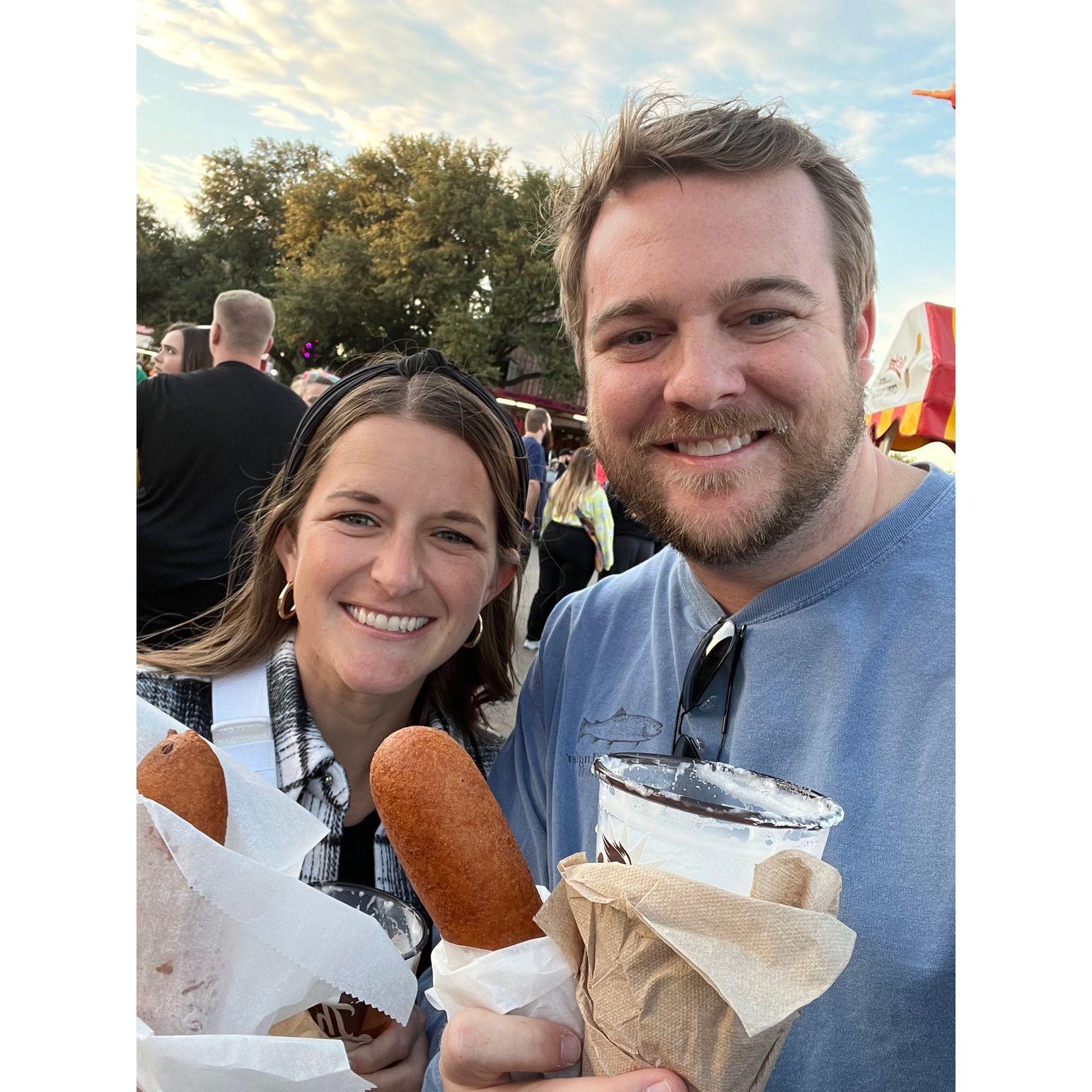 Corny Dog time at State Fair of Texas - Dallas, TX