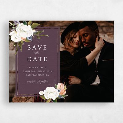 Purple Wedding Save the Date - Octavia Landscape