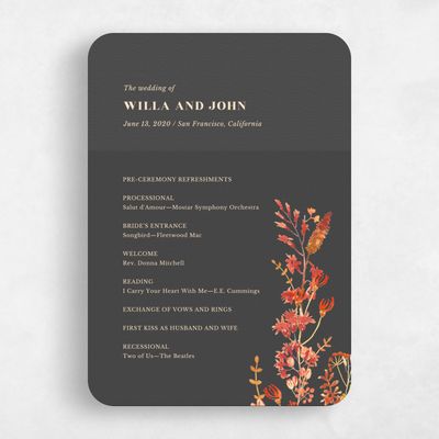Grey Rounded Wedding Program - Gramercy