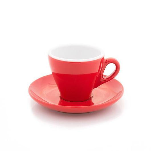 Tulip shape espresso cups, 2.8 oz in red