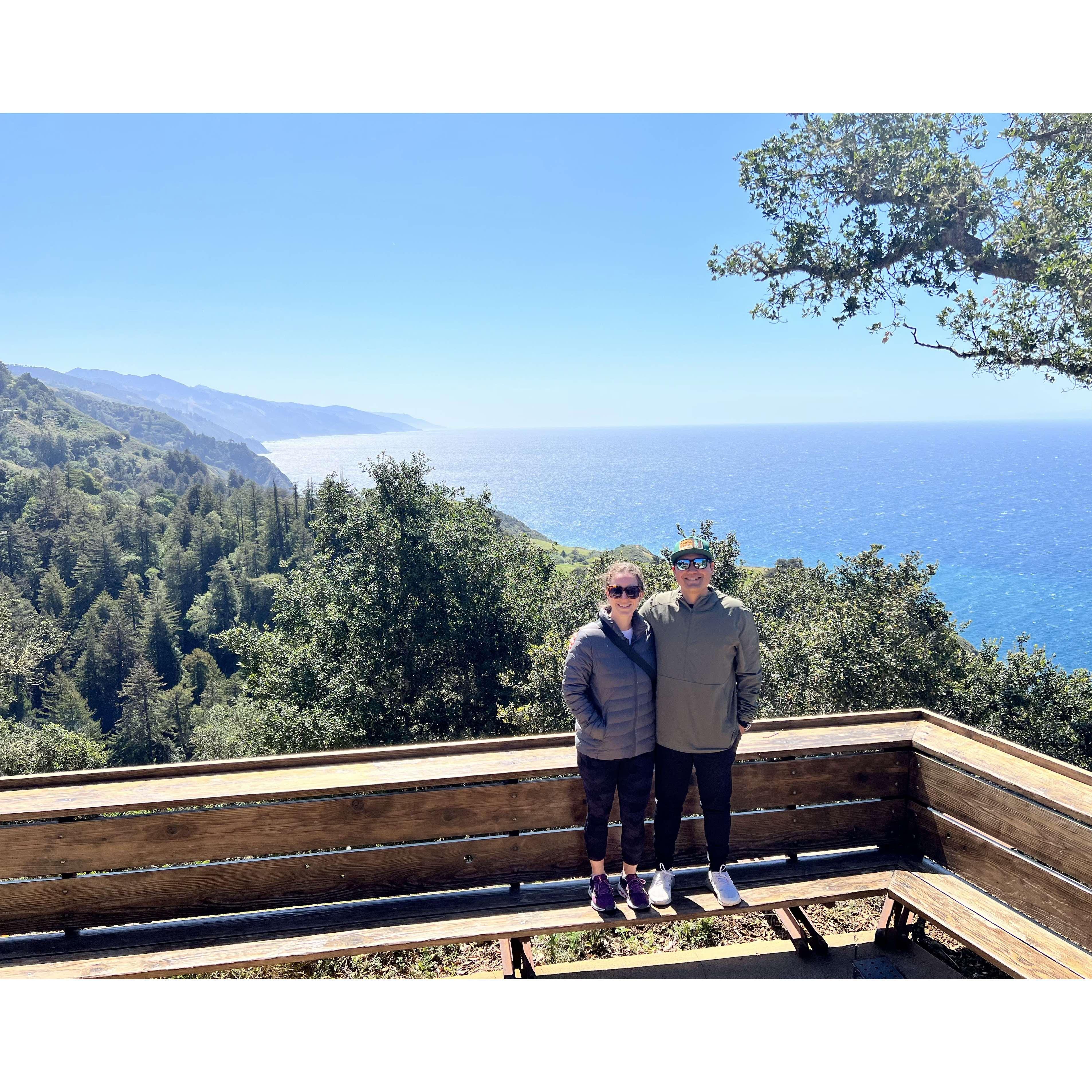 Nepenthe in Big Sur, California. Joe would be proposing just a few hours later!