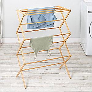 Honey-Can-Do Collapsible Bamboo Drying Rack – Sturdy & Foldable Laundry Drying Rack, Space-Saving & Portable Clothes Rack for Air-Drying Clothes, Towels, Blankets & Delicates, Indoor & Outdoor Use.