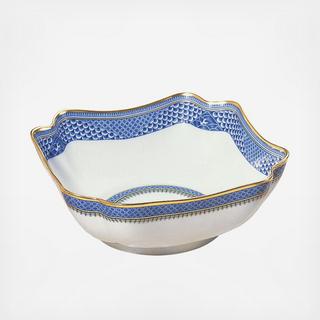 Indigo Wave Large Square Bowl