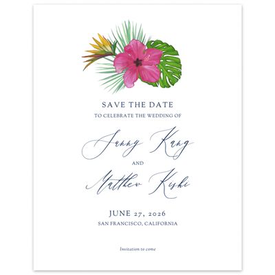 Multi-Colored Wedding Digital Save the Date - Kaumana Portrait