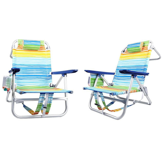 LEMBERI Backpack Beach Chairs for Adults,1/2 Pack Folding Heavy Duty Camping Chair with Large Pockets and Cup Holder,Adjustable high Beach Lounge Chair with Towel Rack for Outdoor