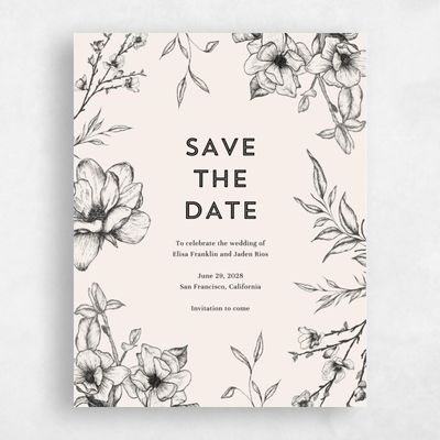 Beige Fall Wedding Save the Date - Birkenfeld Bloom