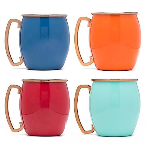 Fiesta® Copper and Multicolor Moscow Mule Mugs (Set of 4)