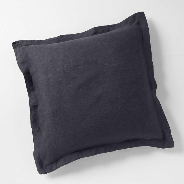 Natural Hemp Fiber Sultry Navy Euro Pillow Sham