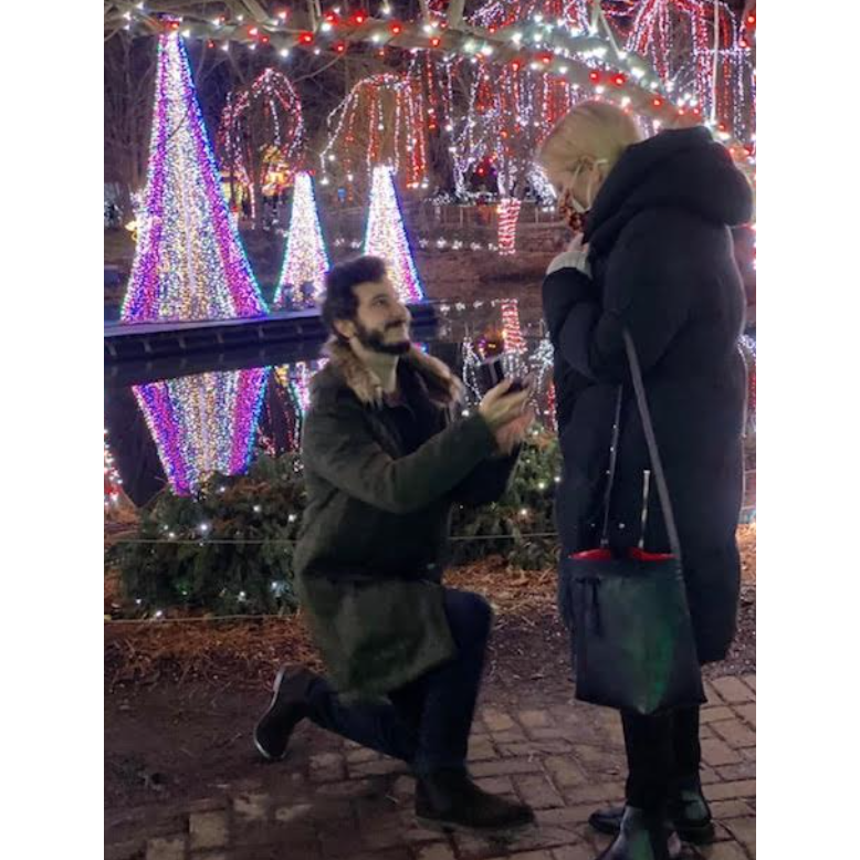 The photo of all photos. Tyler proposed to Ari at the magical Columbus Zoo and unknowingly dipped his knee in a pile of mud. Ari said yes (of course!!) then cried happy tears uncontrollably for hours.