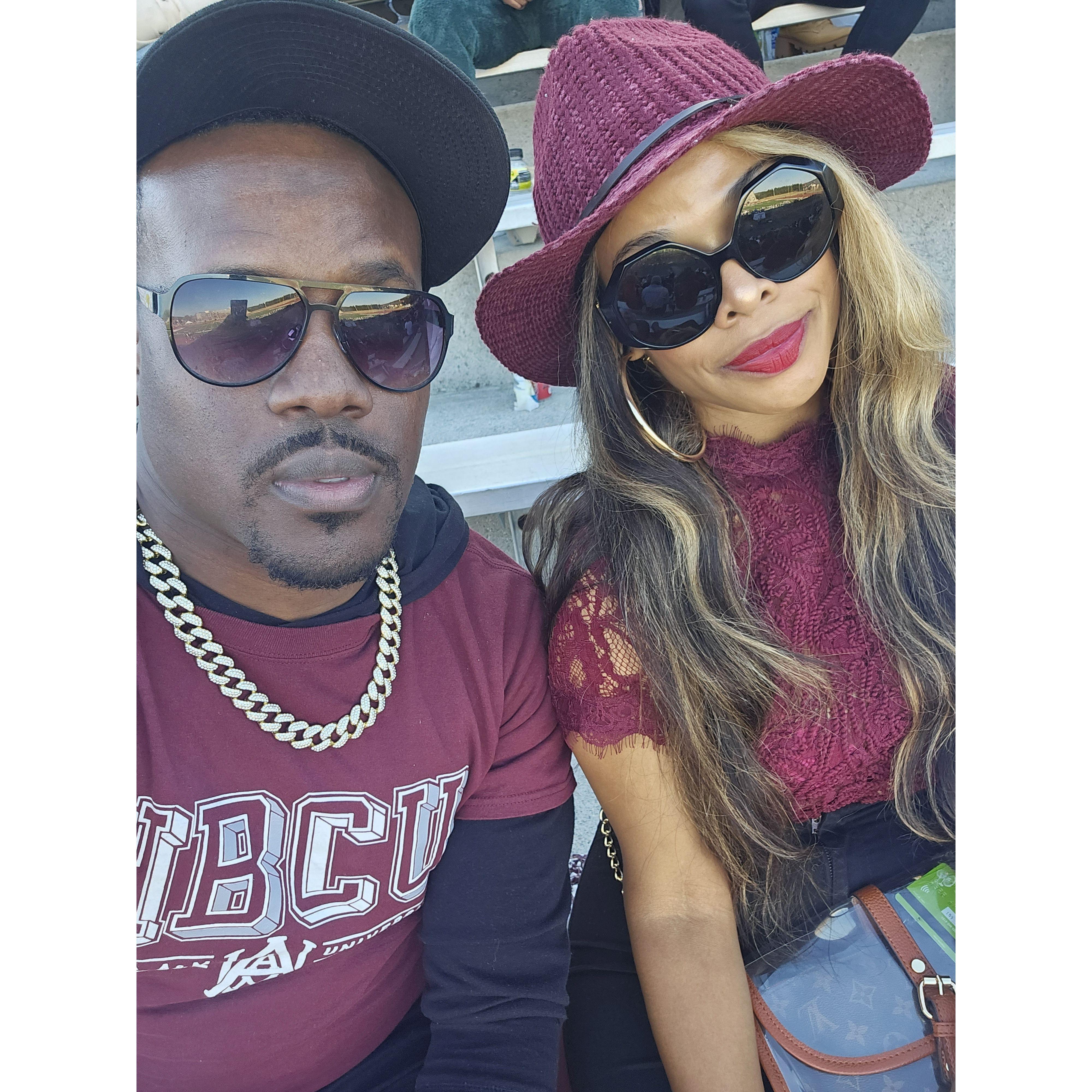 Repping maroon and white!  AAMU football game