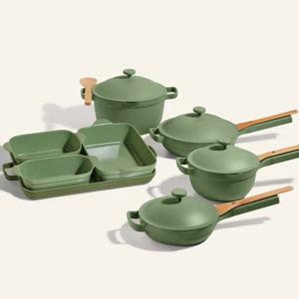 Our Place Ceramic Cookware + Bakeware Set (Color: Sage Green))