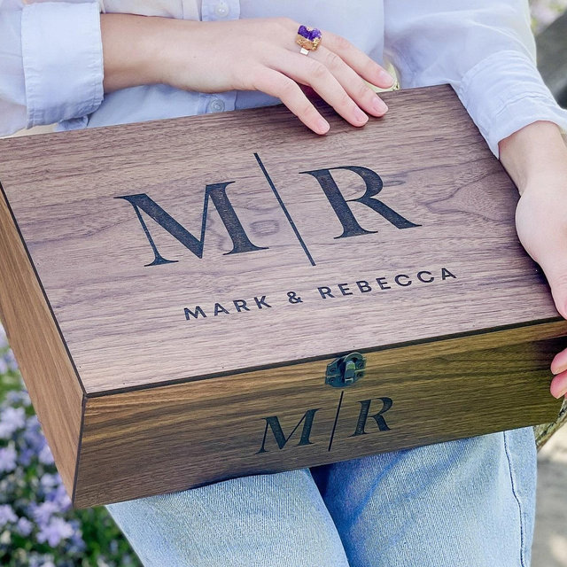 Personalization Custom Memory Keepsake Wooden Love Box Wedding, Engagement, Couple Gift for Him Her Boyfriend Girlfriend Christmas gift box