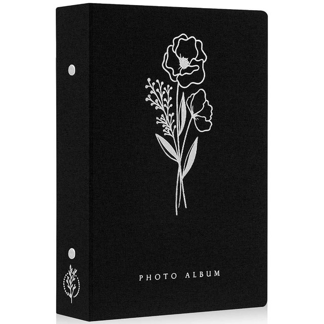 Lanpn Photo Album 4x6 300 Pockets, Linen Photo Albums Holds 300 Horizontal Pictures Only Black