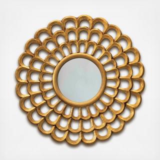 Hand-Carved Scalloped Wall Mirror