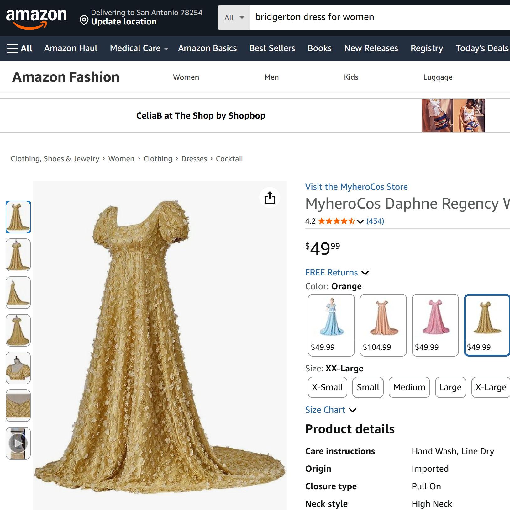Search for Bridgeton Dresses on Amazon.