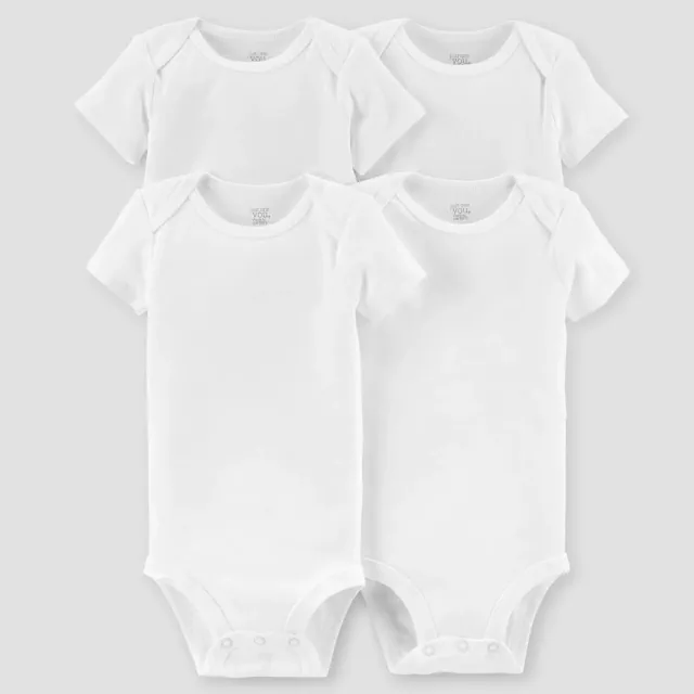 Carter's Just One You® Baby 4pk Short Sleeve Bodysuit - White Newborn