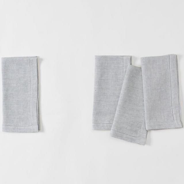 March Irish Linen Hemstitch Napkin (Silver)