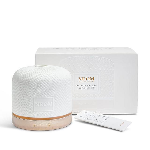 'NEOM – Wellbeing Pod Luxe | Premium Ceramic Ultrasonic Essential Oil Diffuser, 350ml | Ceramic Cover, Remote Control, LED Light & Timer | Aromatherapy Diffuser | Home Fragrance…