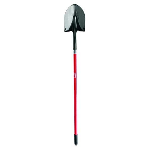 Bond Manufacturing LH002 Long-Handle Fiberglass Round Point Shovel, Red