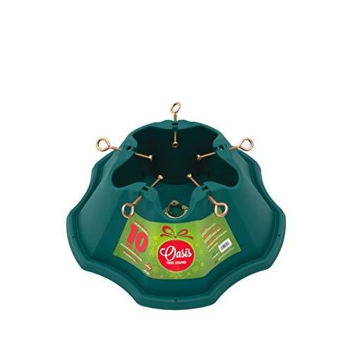 JACK-POST Oasis Christmas Stand, for Trees Up to 10-Feet, 1.5-Gallon Water Capacity, Large, Green