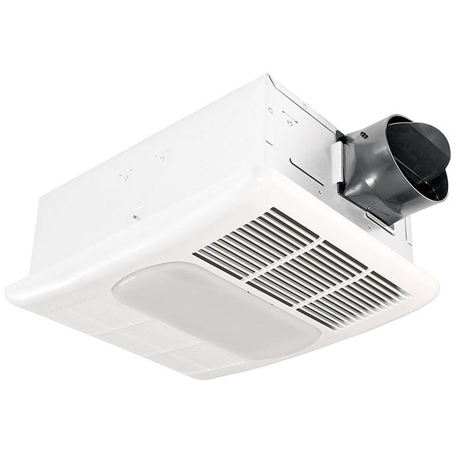 Delta Breez Radiance Exhaust Bath Fan 80 CFM Energy Efficient Quiet Operation Brushless Motor with Light and Built-In Thermostat Heater, White