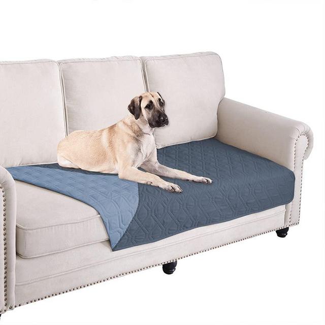 Ameritex Waterproof Dog Bed Cover Pet Blanket for Furniture Bed Couch Sofa Reversible (30x70 Inches, Navyblue+Stoneblue)