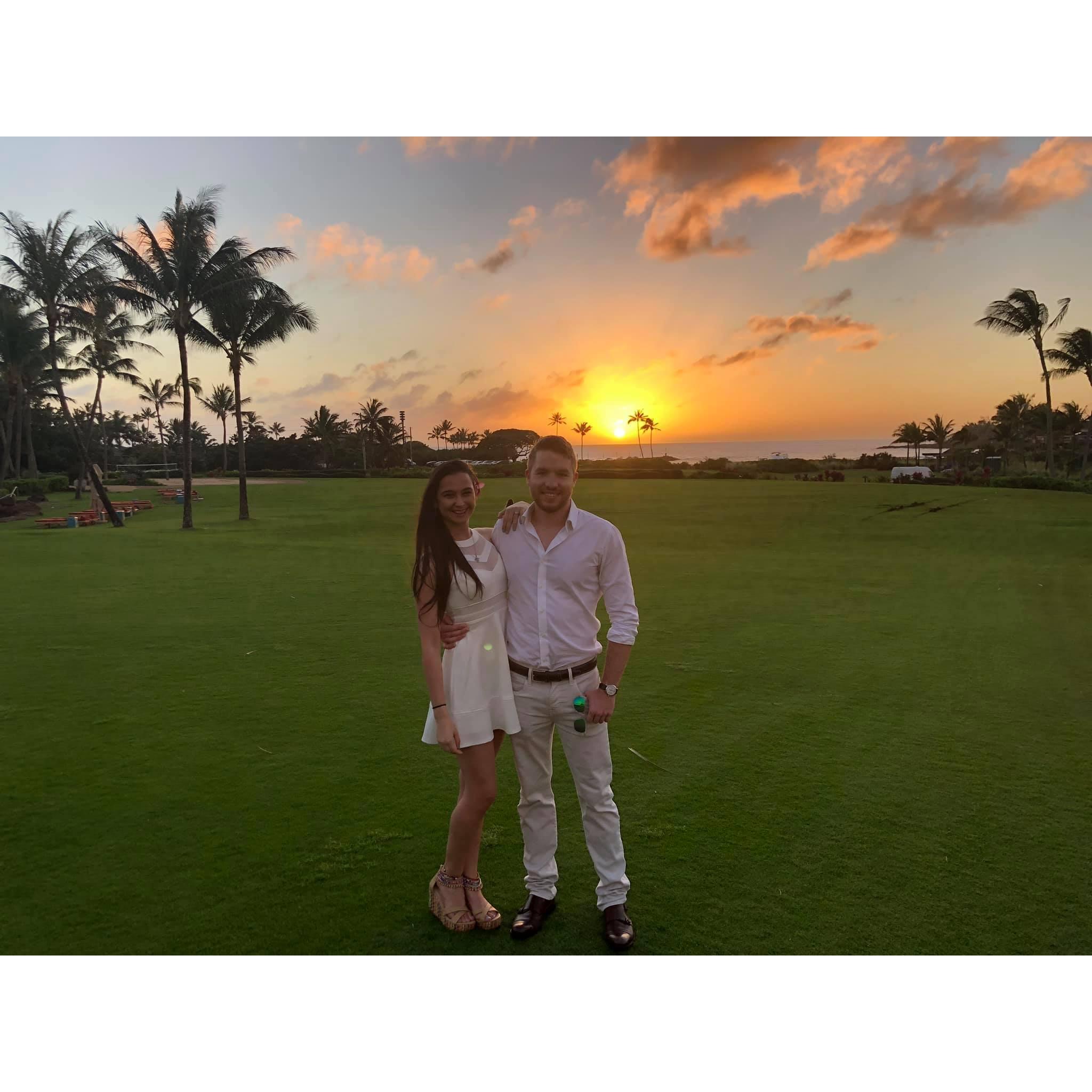 Hawaii December, 2018 - Heading to our first party as an engaged couple!