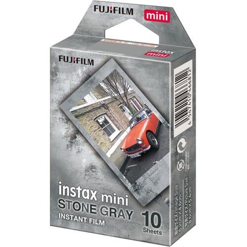Fujifilm Instax Mini Film Variety Pack – Contact Sheet, Stone Gray, Sprinkles, Rainbow, Pink Lemonade, Mermaid Tail – (10 Sheets) – Compatible with Mini Cameras (Stone Gray / 10 Sheets)