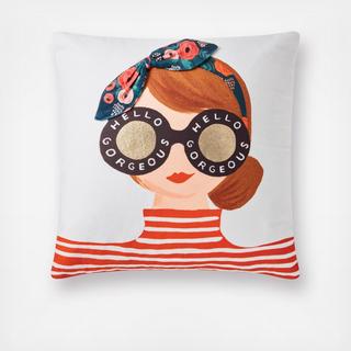 Hello Gorgeous Ribbon Throw Pillow