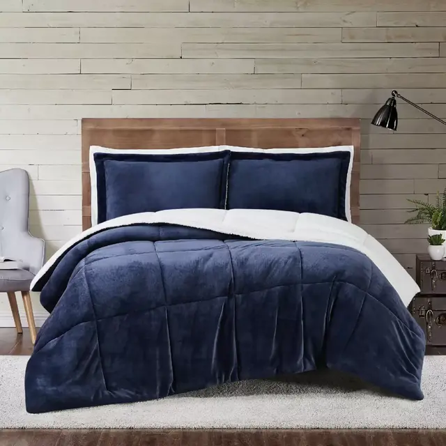 Truly Soft® Cuddle Warmth 3-Piece King Comforter Set in Indigo