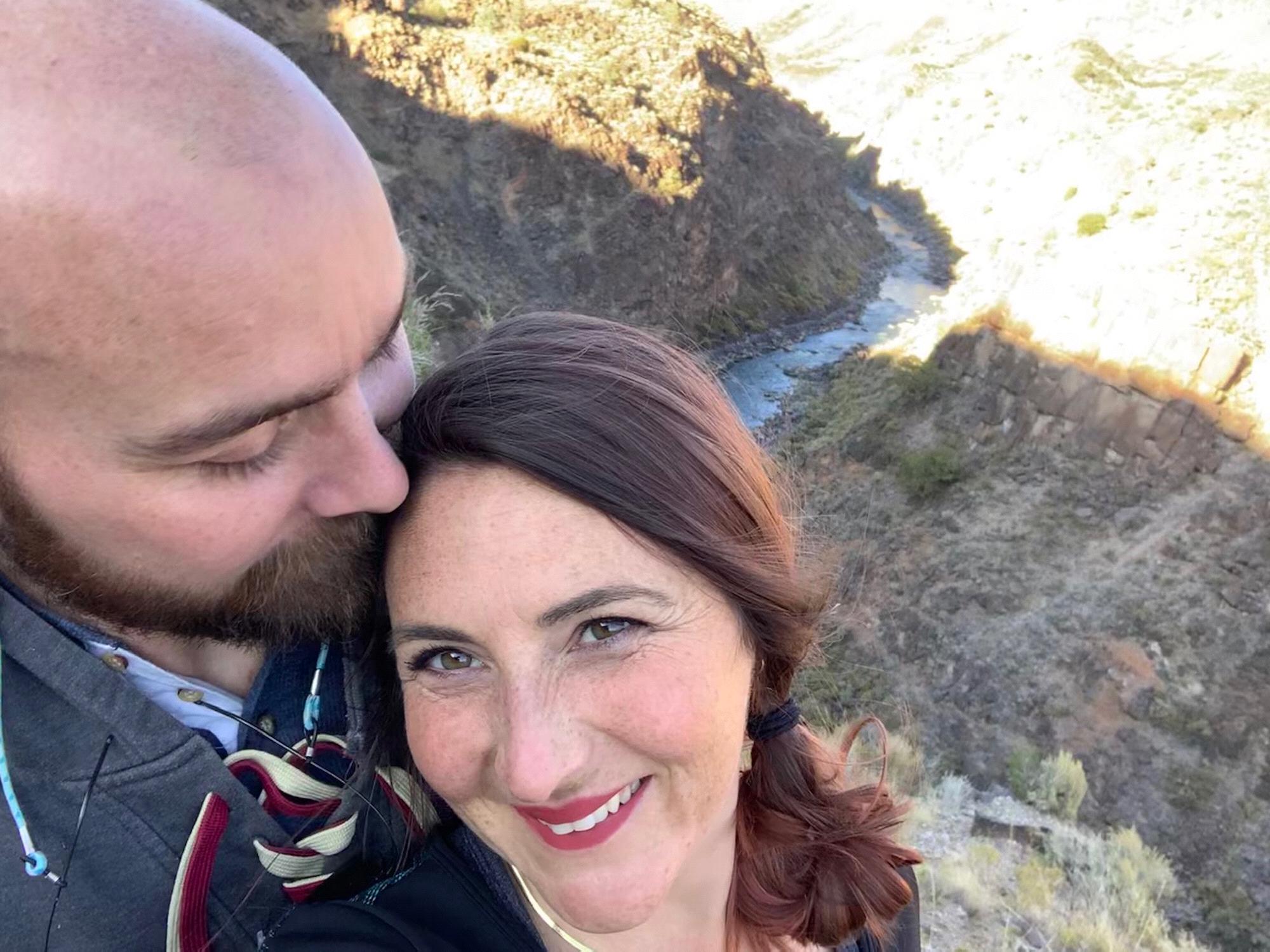 A sweet moment at the Rio Grande Bridge.