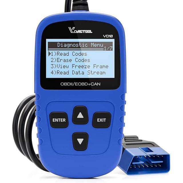 VDIAGTOOL VD10 OBD2 Scanner Code Reader Car Diagnostic Tool Engine Fault Code Reader for Turn Off CEL with Freeze Frame/I/M Readiness for All OBDII Protocol Cars, OBD2 Scanner Diagnostic Tool