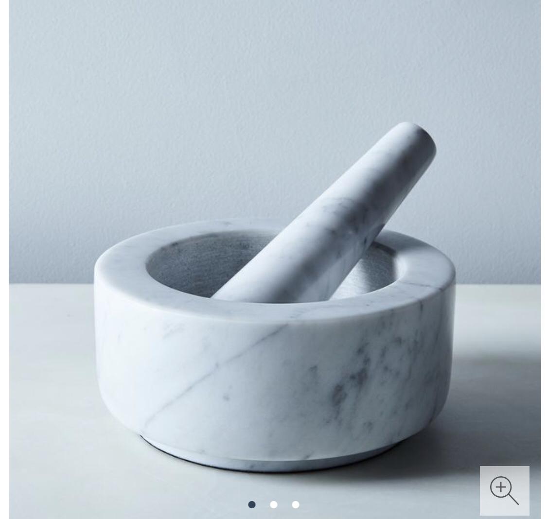 Carrara Marble, Extra Large - Natural Stone Mortar & Pestle