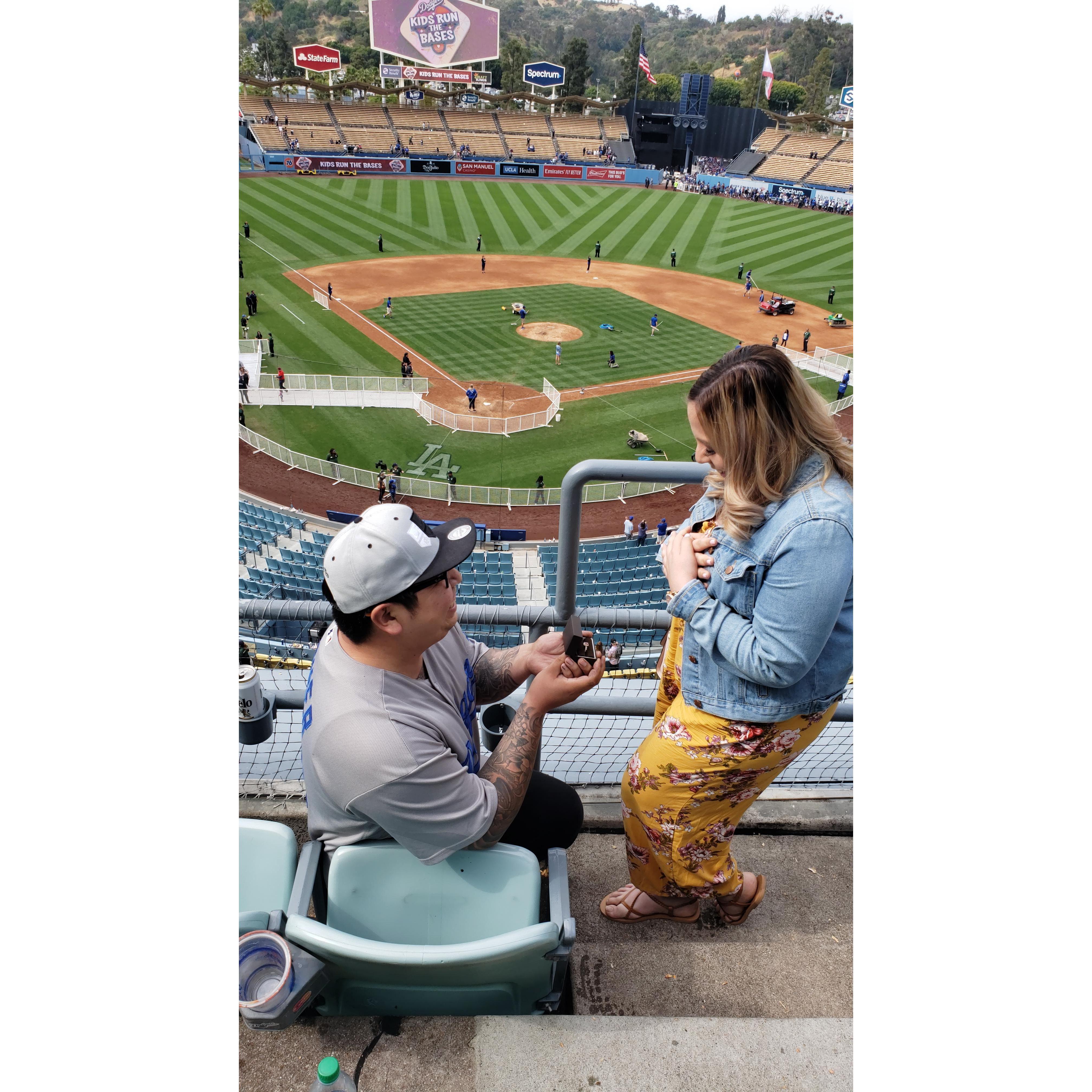 Eric proposed at Dodger Stadium on June 2nd, 2019!