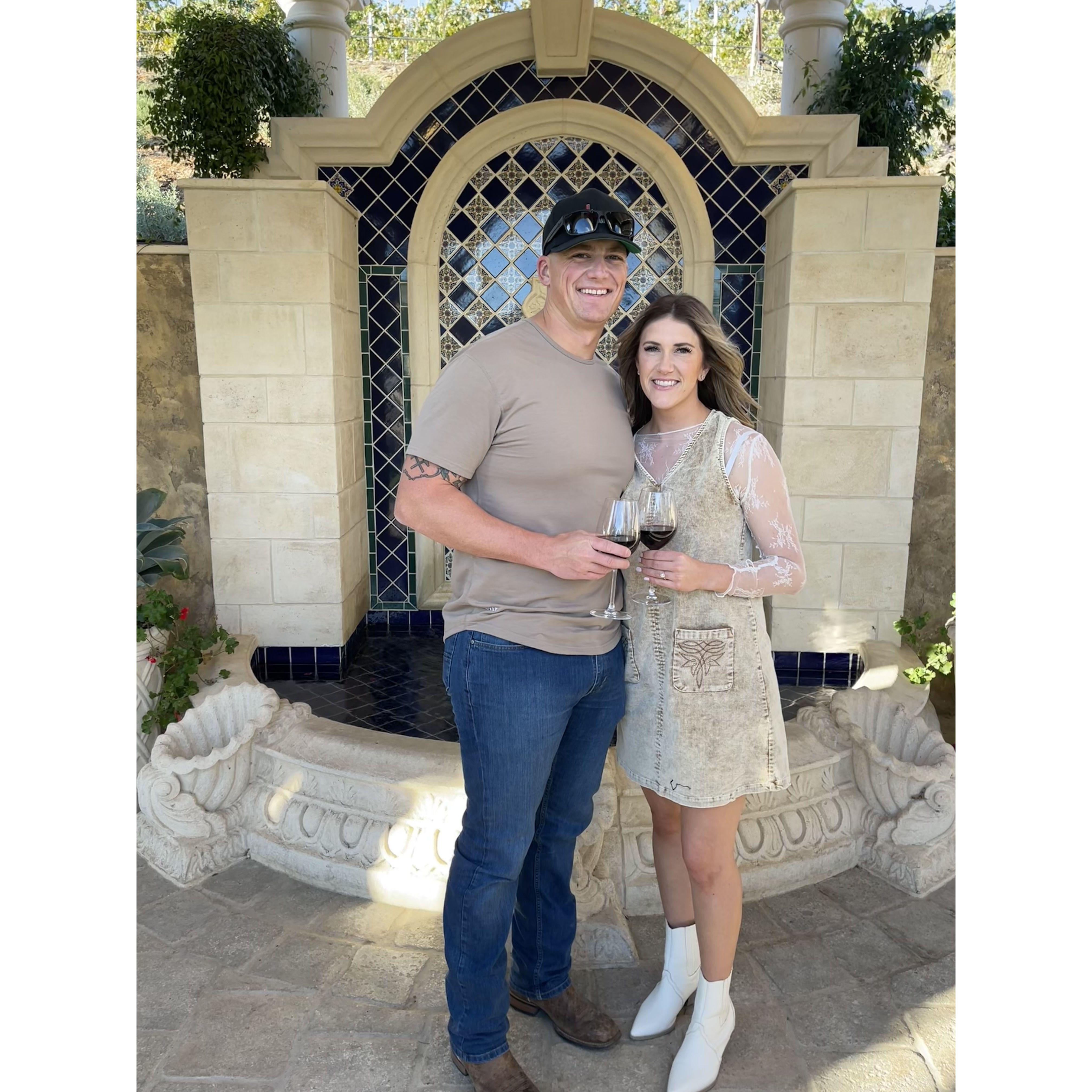 Visiting the spot where Cody proposed at Europa Village!