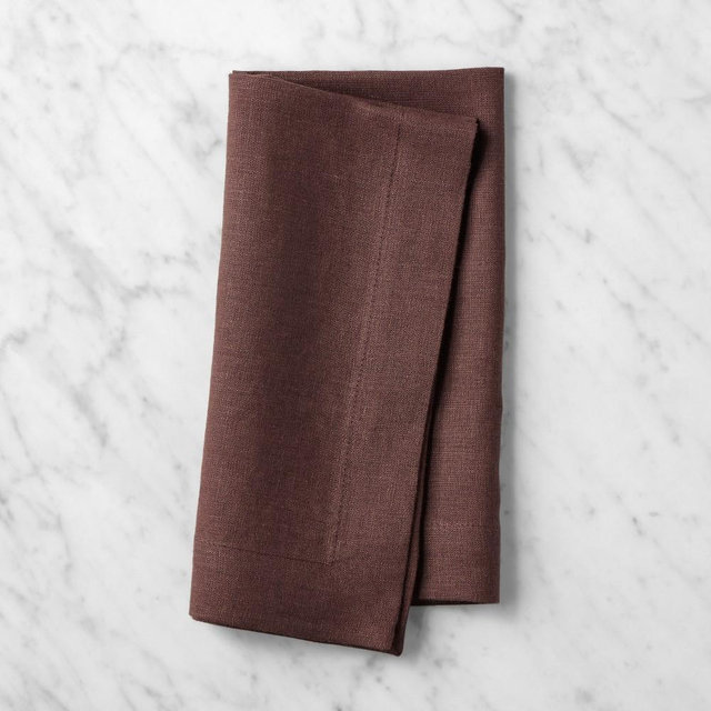 Signature Linen Napkins, Set of 8, Dark Chocolate