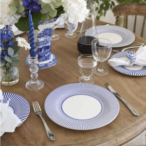 Blue Italian Steccato Dinner Plate, Set of 4