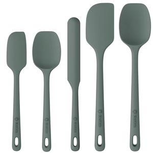 5 Pieces Silicone Spatula Set, Food Grade Rubber Spatula, Upgrade Strong Handle with Ergonomic Grip, Heat Resistant Up to 600°F for Nonstick Cookware, Cooking Dried Thyme