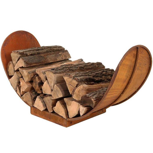 Sunnydaze 3-Foot Firewood Log Rack, Outdoor Fireplace Wood Stacker Storage Holder, Rustic