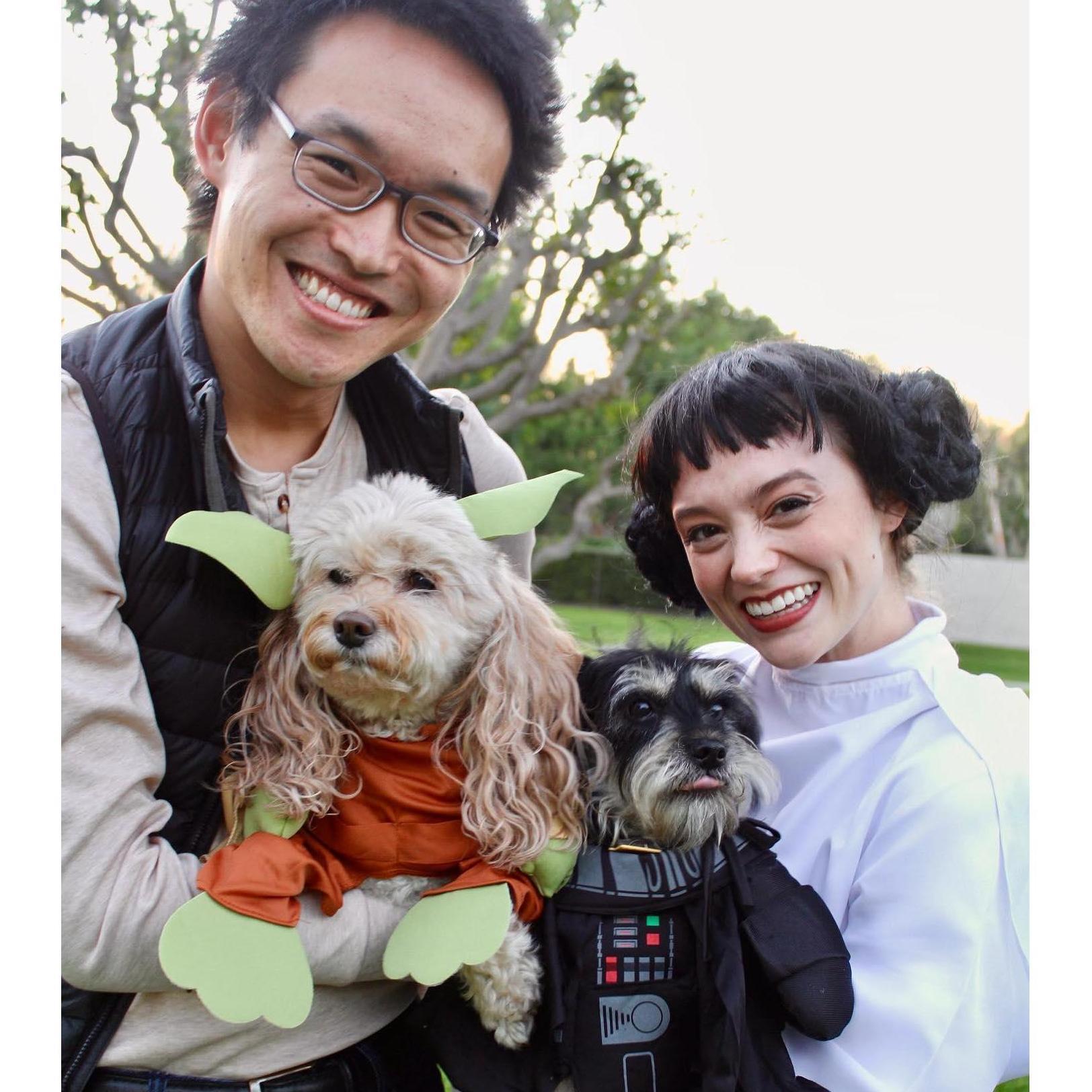 In a galaxy far, far away . . . we won the Halloween costume contest. (Fall 2020)
