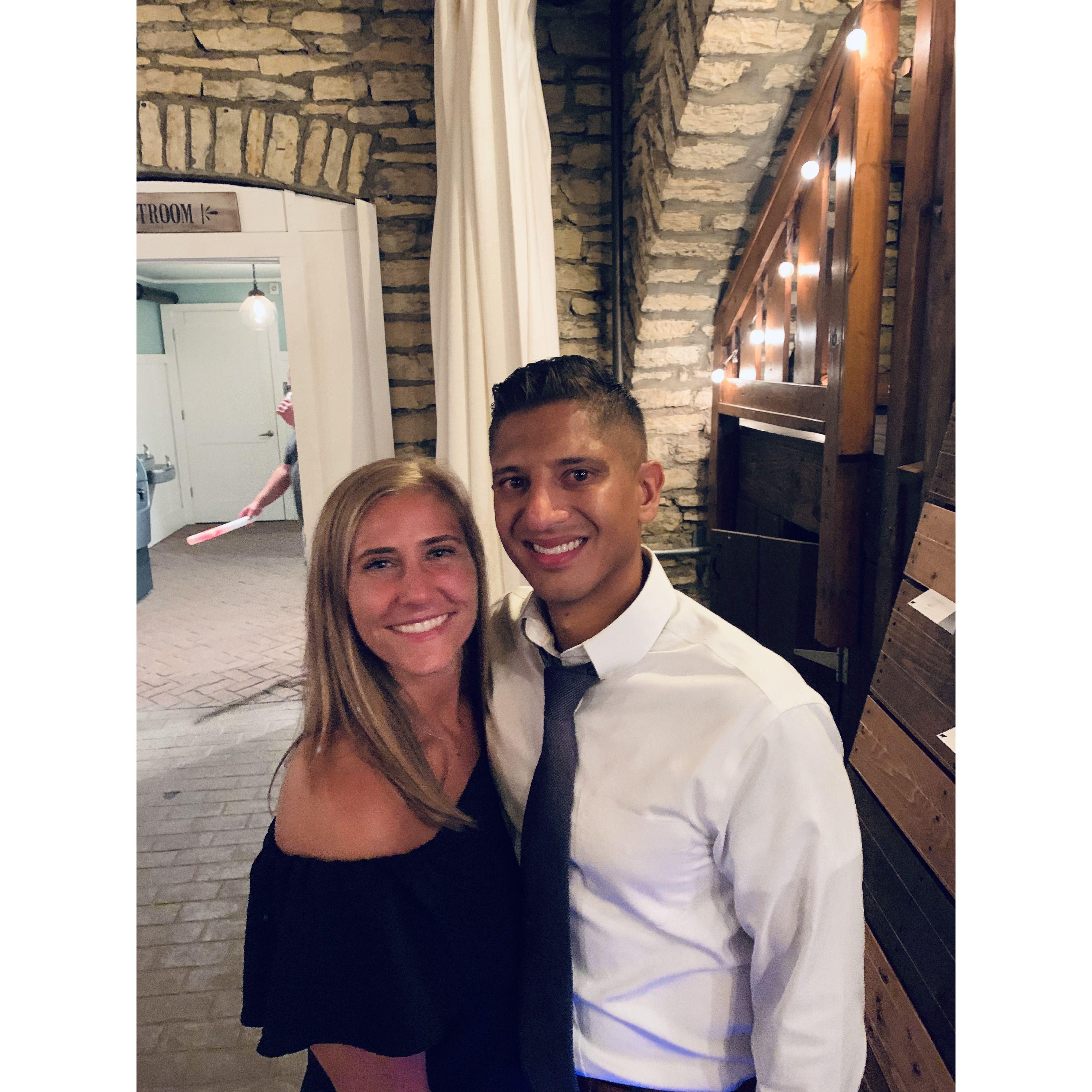 First picture together at Kayla and Mike's wedding