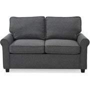 57" Loveseat Sleeper with Memory Foam Mattress, Grey, Pocketed Coil Seating, Bundle with Ebook for Home Furniture